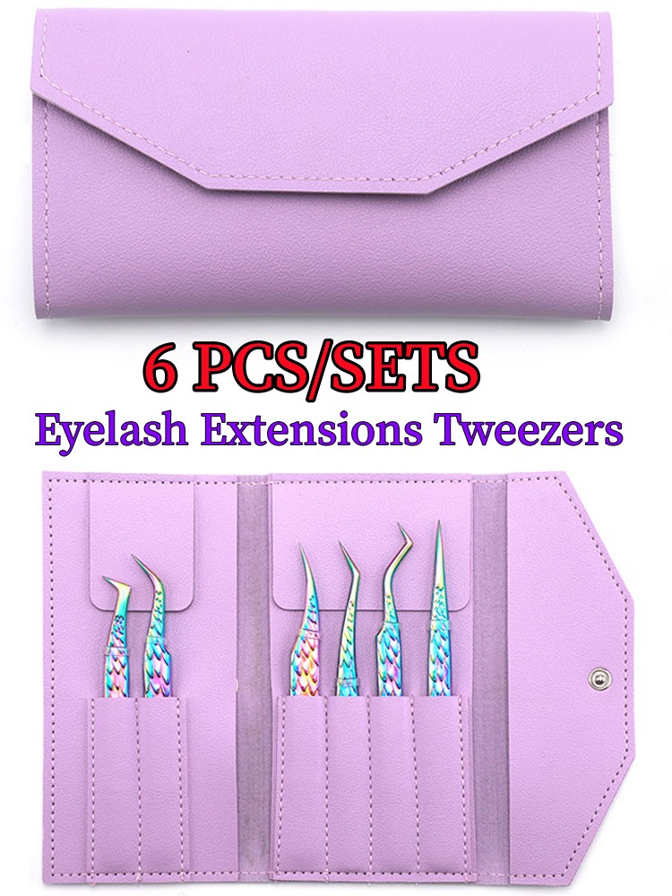 Isolation Tweezer Curved - 6 adet kirpik cımbız seti kavisli
