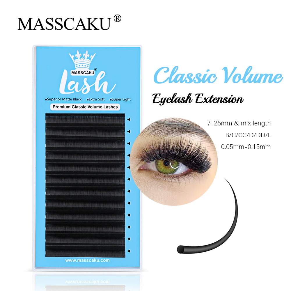 Eyelash Extension Russian Volume - MASSCAKU 0.05/0.07/0.10/0.15mm klasik düzenli kirpik uzatma