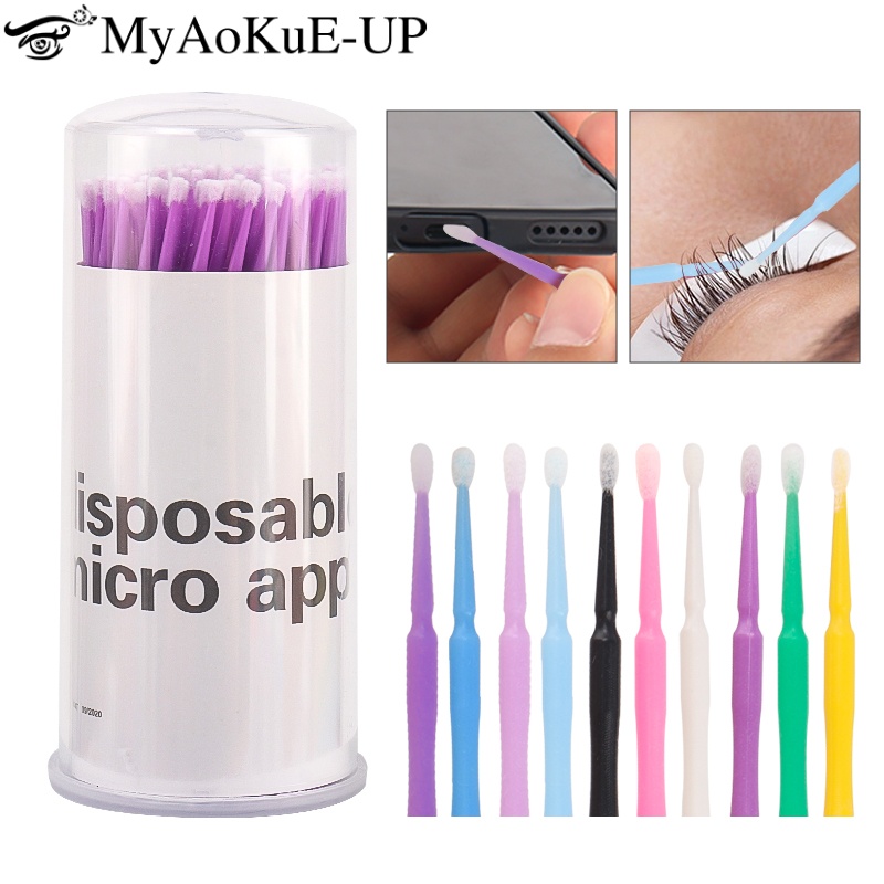 Micro Brush Applicator - 100 adet Tek Kullanımlık Kirpik Fırçası