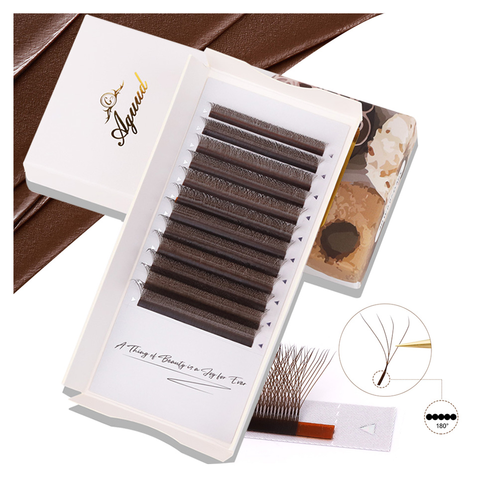Eyelash Extension Yelix - AGUUD Kahverengi 4D W Şekilli Kirpik
