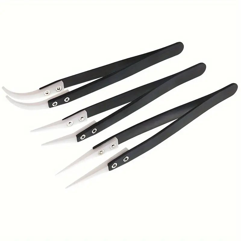Isolation Tweezer Curved - Seramik Antistatik Cımbız, Endüstriyel Paslanmaz Çelik