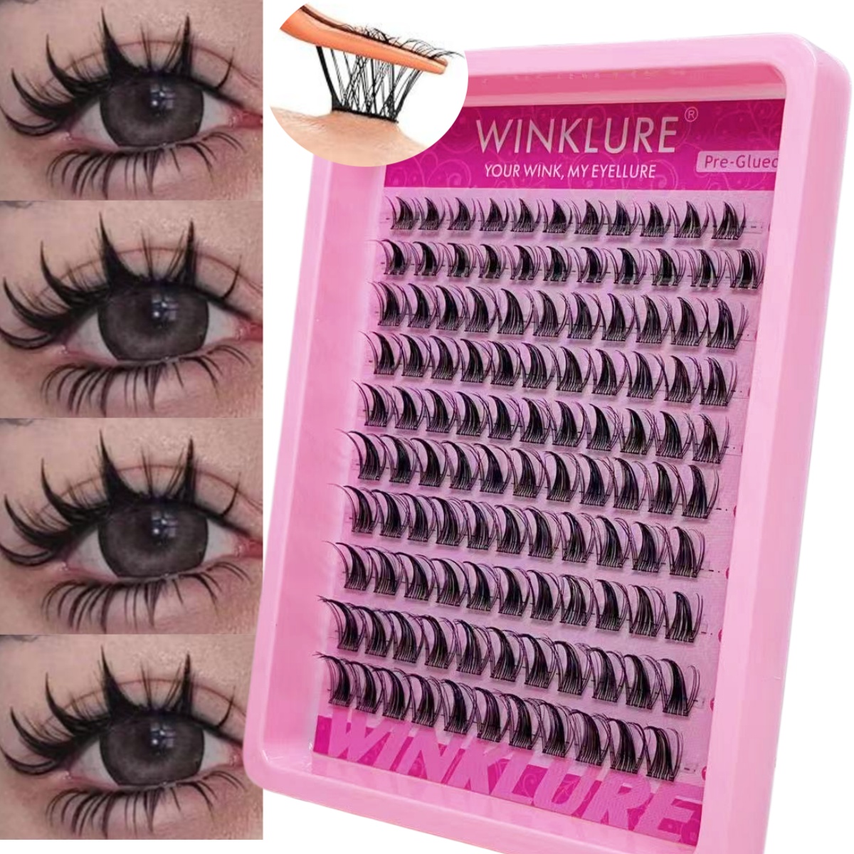 Eyelash Extension Volume Cat Eye - WINKLURE Kendinden Yapışkanlı Takma Kirpik Demetleri